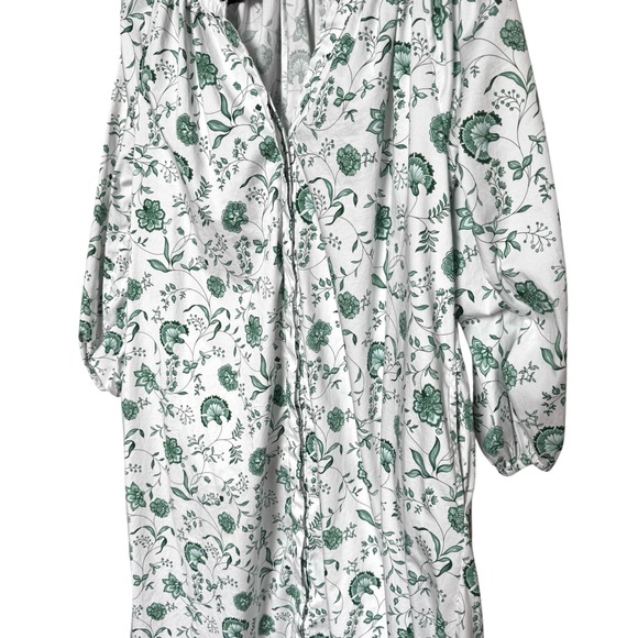 Floral Green and White Midi Dress - Picture 4 of 13